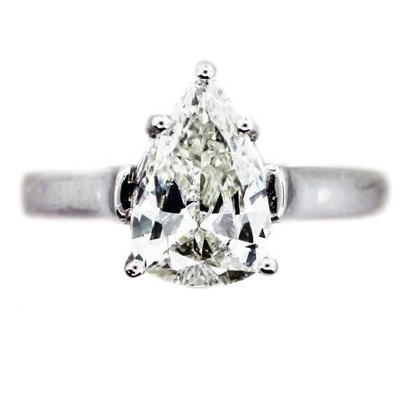 Platinum Pear Shaped Engagement Ring Boca Raton, pear shaped solitaire engagement ring