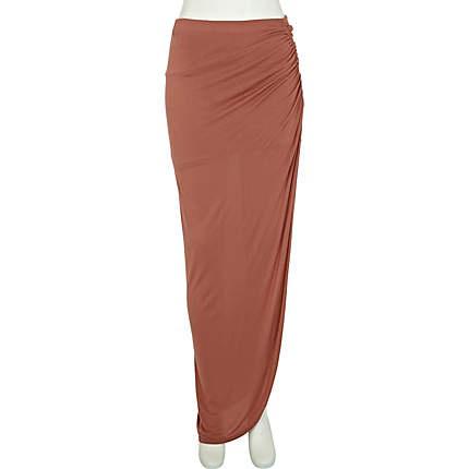 coral split ruched side maxi skirt - maxi skirts - skirts - women - River Island