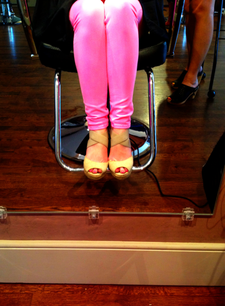 New hot pink jeans from Rag & Bone. Bankrupted me for the season. Showing them off at Adelaide.