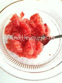 Strawberry Granita with Champagne and Frangelico