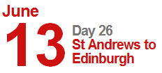 Text image, day 26 St Andrews to Edinburgh