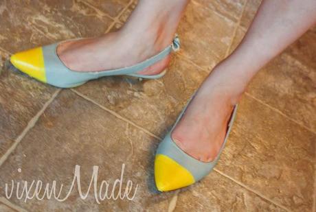 Spray Painted Color Block Shoes