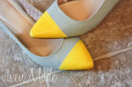 Spray Painted Color Block Shoes