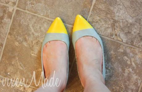 Spray Painted Color Block Shoes