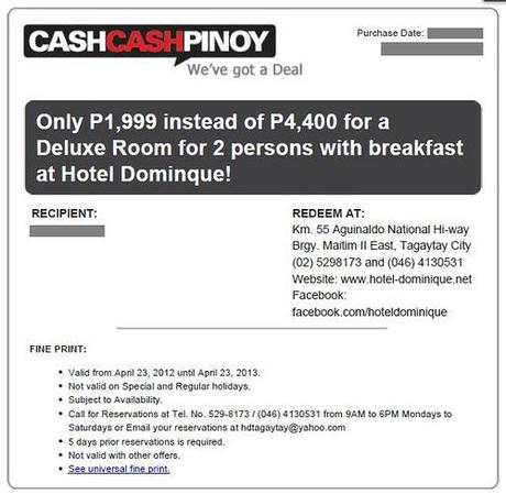 Hotel Dominique x CashCashPinoy