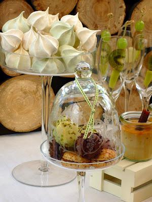 A Dessert Table with Beautiful Natural Earthy Tones and fantastic wooden log backdrop By That Cute Little Cake