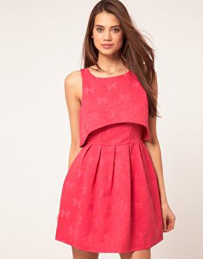 Image 1 of ASOS Dress With Bow Jacquard
