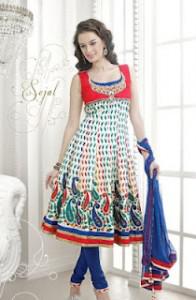 Latest Stylish Frock with Churidar Pajama 2012 And Salwar Kameez