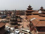 View of Durbar Square facing north taken from a roof-top cafe