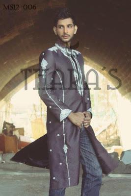 Latest Stylish Mughlia Sherwani Collection 2012 By Thara’s For Groom