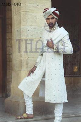 Latest Stylish Mughlia Sherwani Collection 2012 By Thara’s For Groom