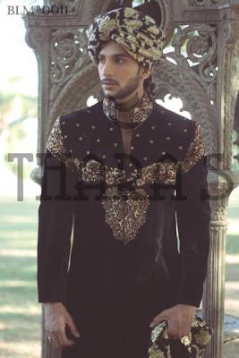 Latest Stylish Mughlia Sherwani Collection 2012 By Thara’s For Groom