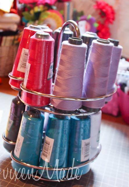 Spice Rack Turned Serger Thread Organizer