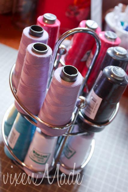 Spice Rack Turned Serger Thread Organizer