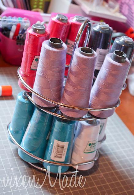 Spice Rack Turned Serger Thread Organizer