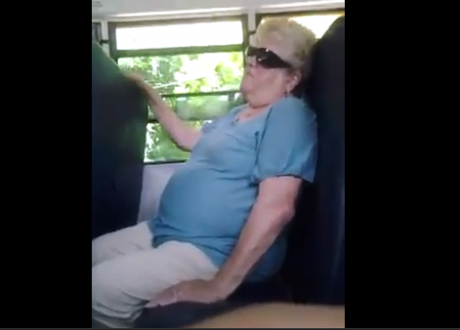 Bus monitor Karen Klein endures harassment from a group of middle schoolers in Greece, New York.