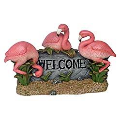Image: Design Toscano Pink Flamingo Welcome Statue, Multicolored