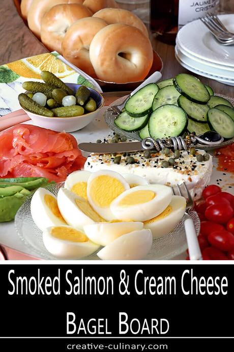 Smoked Salmon and Cream Cheese Bagel Board