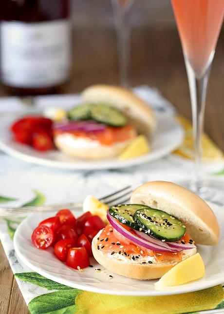 Smoked Salmon and Cream Cheese Bagel Board