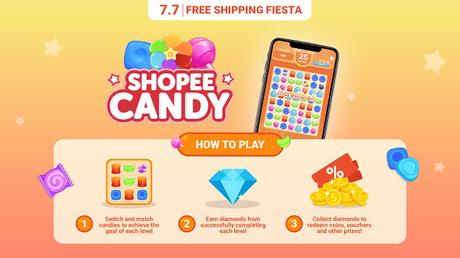 Swipe, Match, and Win: Play Shopee Candy and Win a Brand New Laptop and Smartphone at Shopee 7.7 Free Shipping Fiesta Sale