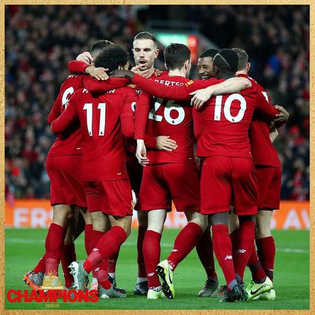 Corona - who cares ? - poses celebrating Liverpool FC fans