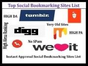 Instant Approval 39 Social Bookmarking Sites List