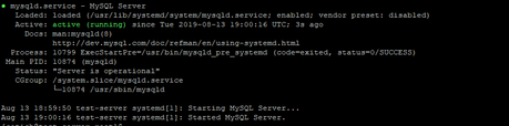 MySQL Service status check on CentOS 7