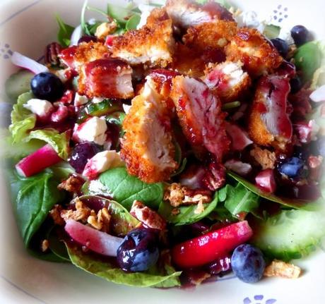 Crispy Chicken Salad with a Blueberry Vinaigrette