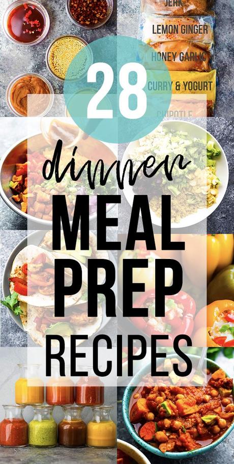 collage image with dinner meal prep ideas 