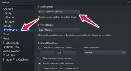 Steam library folder