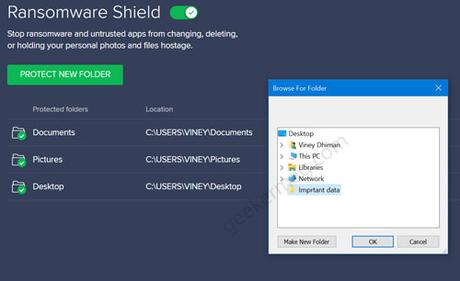 Avast Free Antivirus v20.5 gets Ransomware Shield, protect your files from Ransomware protect new folder ransomware shield