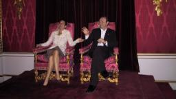 Epstein’s alleged accomplice pictured posing on British throne with Kevin Spacey