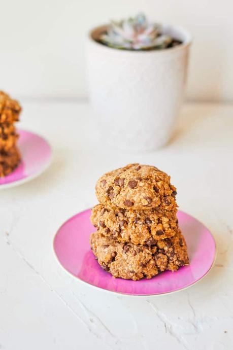 Vegan Oatmeal Cookies with Chocolate Chips