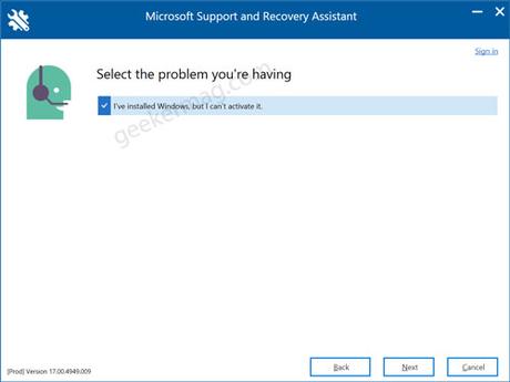 How to Install & Use Microsoft Support and Recovery Assistant (SaRA) in Windows 10 select the problem you're having