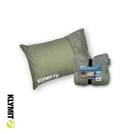 Klymit Drift Camping Pillow, Reversible Cover for Travel and Sleep, Shredded Memory Foam Comfort with Durable Shell (Large-Green)