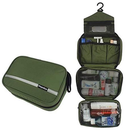 Dopobo Travelling Toiletry Bag Portable Hanging Water-Resistant Wash Bag for Travelling, Business Trip, Camping (army green)