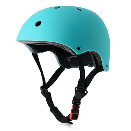 OUWOR Kids Skateboard Helmet for Girl and Boy, CPSC Certified Lightweight Adjustable, Multi-Sport for Cycling Skating Scooter (Aqua, Small)