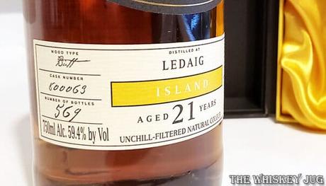 1997 Chieftain's Ledaig 21 Years Stats Label