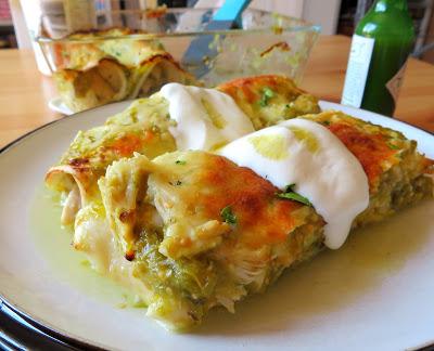 Small Batch Green Chili Chicken Enchiladas