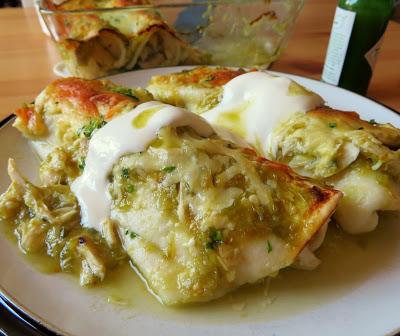 Green Chili Chicken Enchiladas