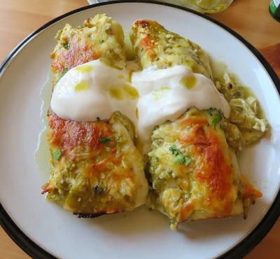 Green Chili Chicken Enchiladas