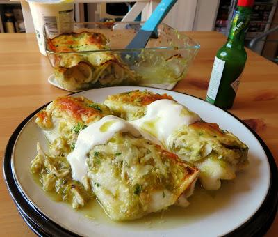 Green Chili Chicken Enchiladas