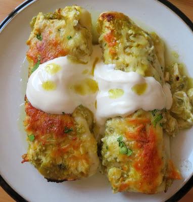 Green Chili Chicken Enchiladas