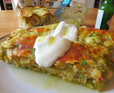 Green Chili Chicken Enchiladas