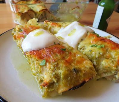 Green Chili Chicken Enchiladas