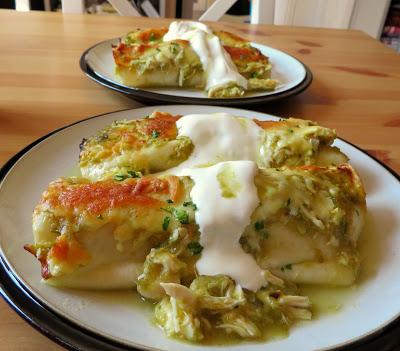 Green Chili Chicken Enchiladas