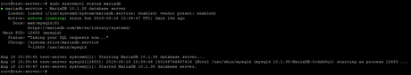 mariadb status debian Linux Concept - mariadb status debian