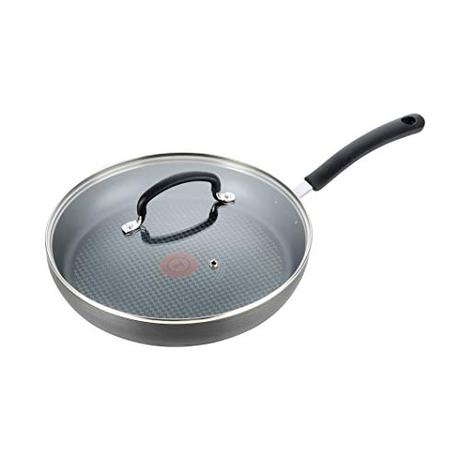 T-fal Titanium Nonstick Dishwasher Safe Cookware Fry Pan with Lid, 10-Inch, Black