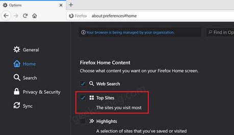 Firefox v78 Pinned Google Search in the address bar. Here’s how to remove it enable disable top sites in firefox new tab page