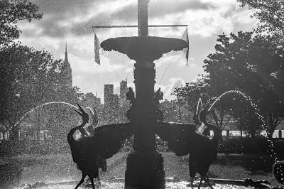 Friday Fotos: Hot, wet, fountain [greyscale]